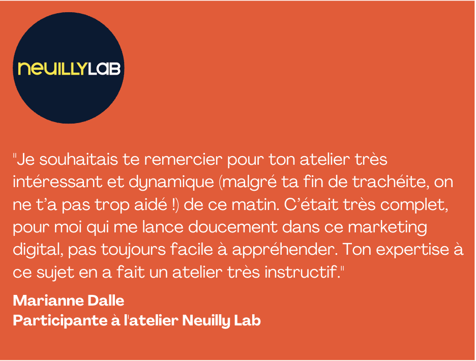 Avis client NetworkStories - Neuilly Lab Participante